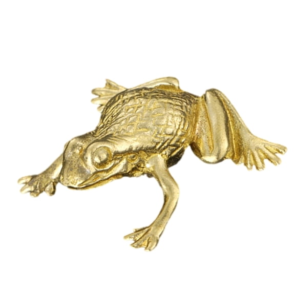 lanema Brass Frogs Statues Frogs Figurines Sculptures Desktop Ornament for Bookshelf Cabinet Home Decors Tabletop Centerpieces
