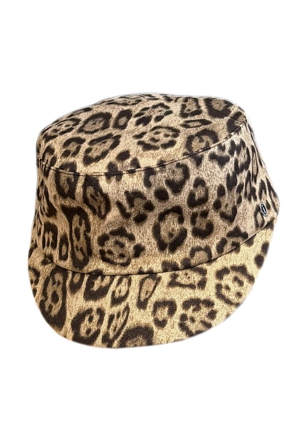 Breathable Leopard Pattern Beret Cap Comfortable Faux Suedes Fabric Elastic Fit Fashion Winter Hat For Winter Fall Outfits