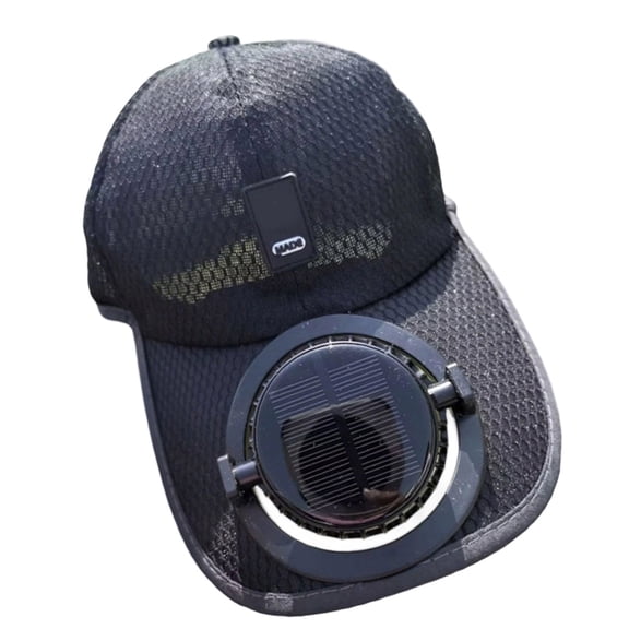 lanema Breathable Sun Hat With Detachable Cooling Fan 600mAh Solar USB Powered Adjustable Ventilation Hat with Safety Fan Guard