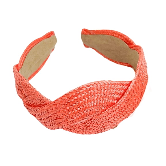 lanema Breathable Wide Band Straw Headbands Handwoven Braid Accent Solid Colored Hairpiece Ideal For Women Girls Sports Outdoor Event