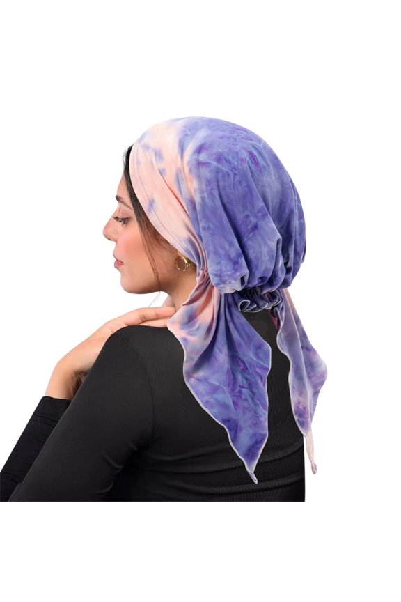 Breathable Wrap Chemo Cap Hair Cover Cultural Print Hat Unique Two Tail Design For Everyday Use