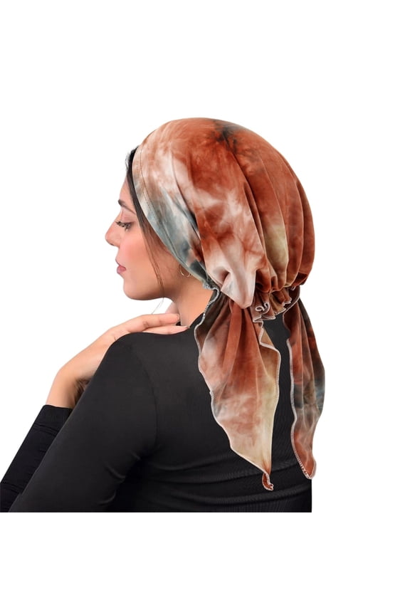 Breathable Wrap Chemo Cap Hair Cover Cultural Print Hat Unique Two Tail Design For Everyday Use