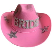 LANEMA Bridal Party Bride Cowgirl Hat Bride Cowboy Hat Bride Hat Bachelorette Party Hat