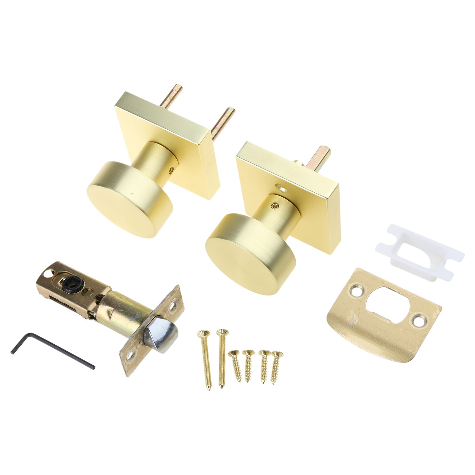 lanema Brushed Gold Door Knobs Square Designs Heavy Duty Door Knobs for Home Interiors