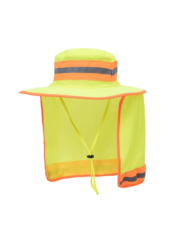 Bucket Hat With Neck Flap High Visibility Ranger Hat Reflective Safety Hat