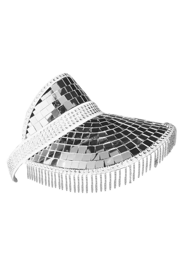 Bucket Hat for Bar Dancing Wide Brim Glitter Nightclub Bar Mirror Hats