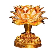 lanema Buddhistic Lotus Lamp Colorful Lotus Lamp Desktop Decoration Light for Home Meditation Worship Buddhism Temple Decor
