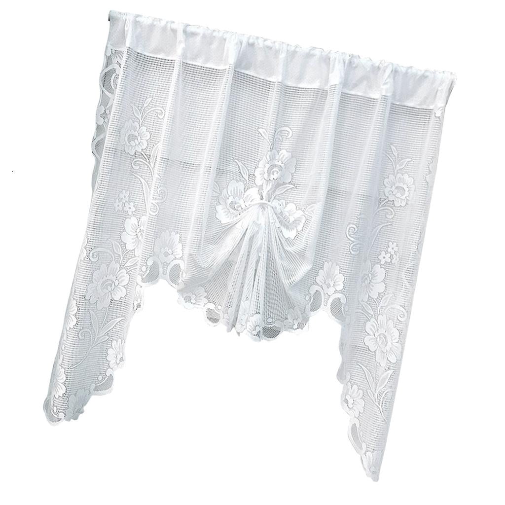 lanema Butterfly Lace Curtain Window Treatments for Kitchen Bathroom ...