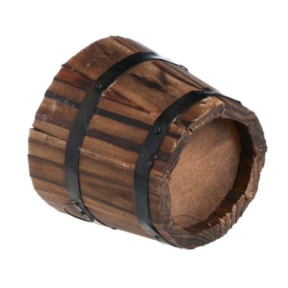 lanema Wood Barrels Planter Bucket Round Garden Planter Flower Pots for Indoor Outdoor Container Box Farmhouses Home Decorations