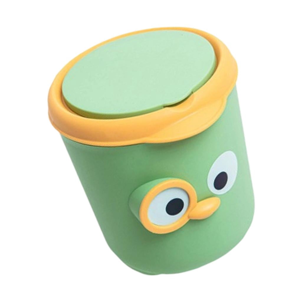 Computer W Waste lanema Cartoon Small Desktop Trash Can with Sealable Lid Odor Proof ...