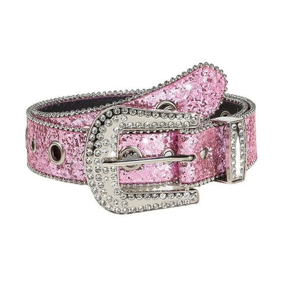 lanema Casual Rhinestone Belts Woman Locomotive Full Waist Belts Western Cowgirl Y2K Girls Fashion Belt for Jeans Men