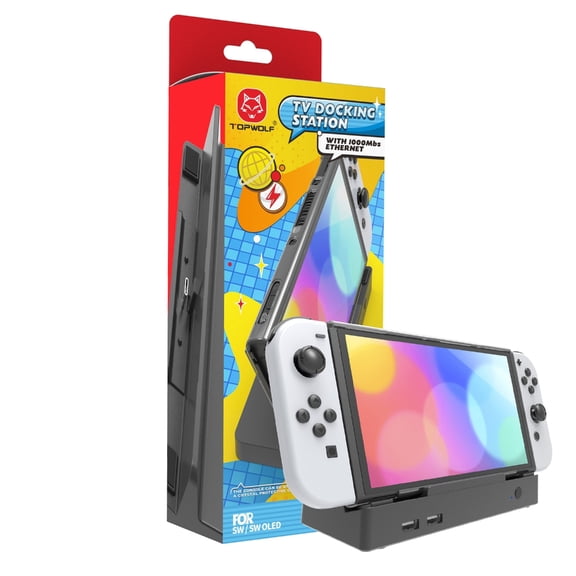 lanema Charging- Docking Station Base Stand for NS USB C to 4K- HDMI-compatible Adpater