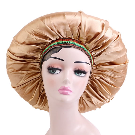lanema Chemo Hat Women Solid Color Satin Ethnic Style Sleep Cap Night Hair Care Hat