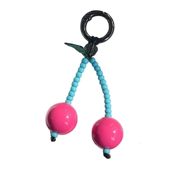 lanema Cherries Bag Pendant Colorful Bead Accessory Texture for Fashionable Women Seeking Unique Touch on Everyday Item