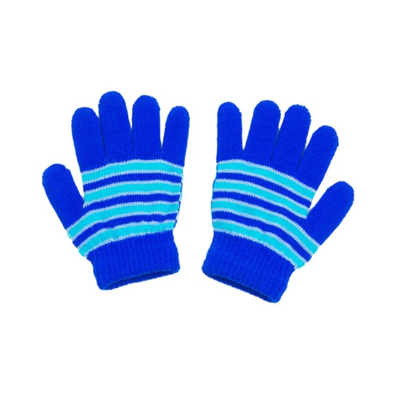 lanema Children Gloves Full Finger Mitten Striped Pattern Gloves for Outdoor Activities