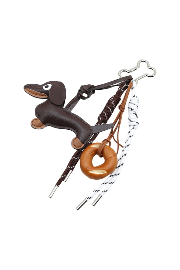 Chocolate Keychain Sausage Dog Keyring Car Key Chains Bag Charm Braided Rope Bag Pendant Keyholders for Bag Decorations