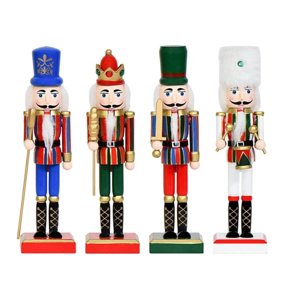 lanema Circus Striped Nutcrackers Figurine Decorations Set for Festives Home Display