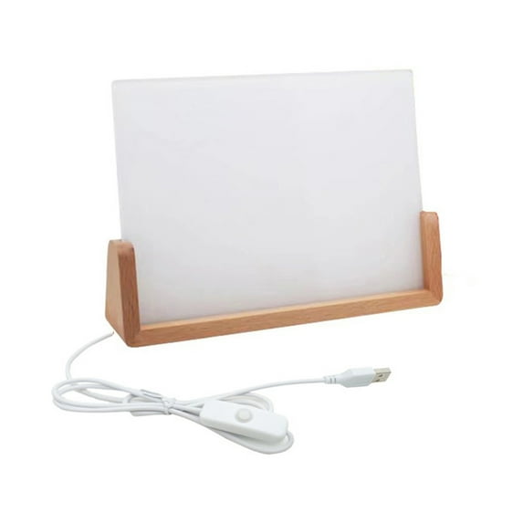 lanema Clear Acrylic Display Picture Frame with LED Lighting Wood Base Heat Transfer Machines Sublimation Photo Frame