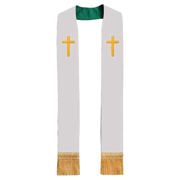 lanema Clergy Stole with Decorative Embroidery and Fringed Providing Secure Comfort for Ministers in Sermons and Worship