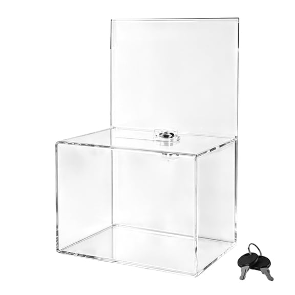 lanema Collection Container Clear Acrylic Donation Case with Slot Opening, Ballot Entry Box for Daily Fundraiser Tables and Public Counters