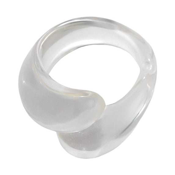 lanema Colorful Double Droplet Acrylic Rings Handmade Accessories Statement Jewelry for Women Party Wear Finger Accessory
