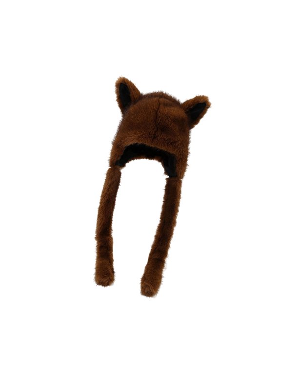 Comfortable Plush Hat Foxes Ears and Ear Cover Fashion Ear Protection for Outdoor Adventures Like Skiing Hiking