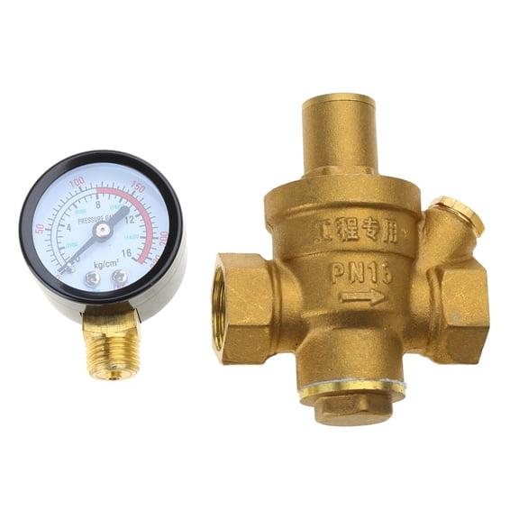 lanema Complete SetPressure Regulator with Gauges 1/2 Inch DN15 with Pressure Gauges Monitors & Adjust Effortlessly Durable