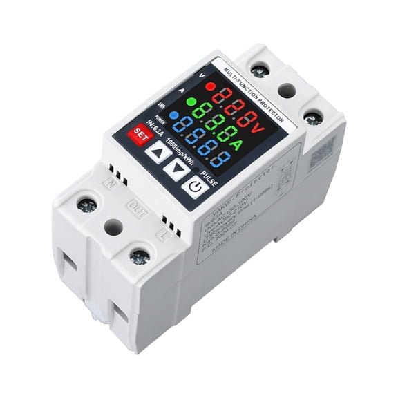 lanema Comprehensive Electric Safety Solution Voltages & Frequency Meter with Adjustable1-63A Current Control for Residential