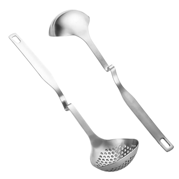 lanema Convenient Ladles with Long Handle Nonrust Steel Soup Leak Proof Spoon