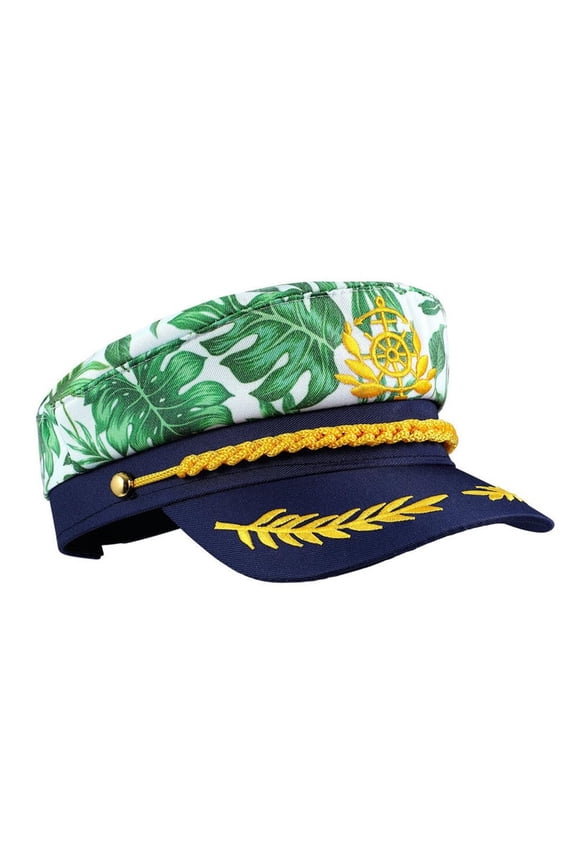 Cosplay Sailor Hat Party Headwear Captain Hat Flower Print Hat Theme Party Hat