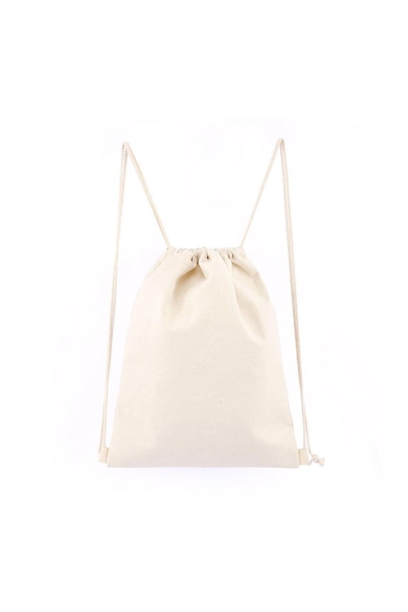 Cotton Drawstring Backpack Gym Sacks, Canvas Sport Pack for Men, Women