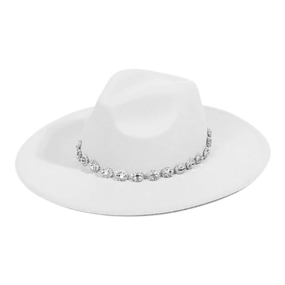 lanema Cowgirl Hat with Rhinestones Decorations Party Costume Accessory