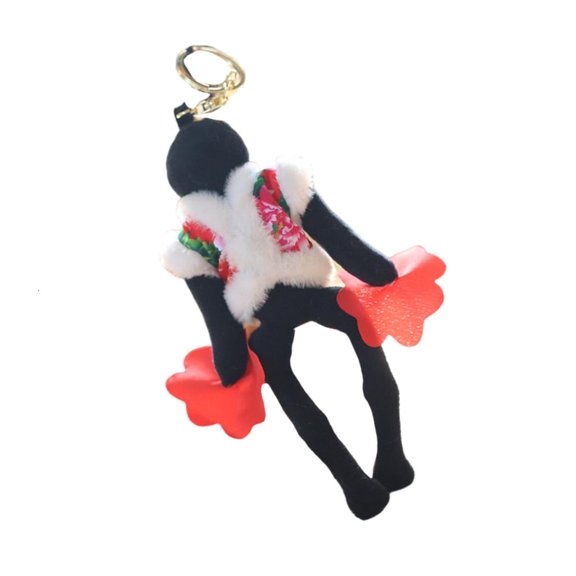 lanema Creative Keychain Northeast Flower Coat Theme Bag Hanging Pendant Polyester Texture Suitable for Key and Bag