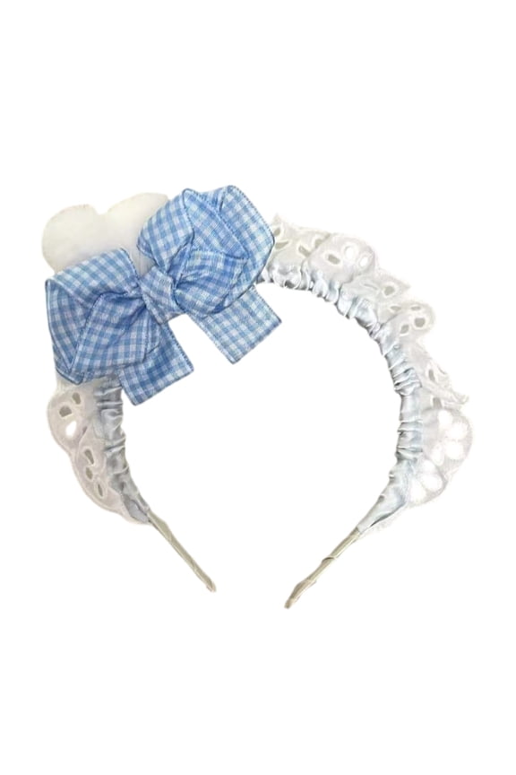 Cute Bowknot Rabbits Ear Hairband Maid Fashion Accessory Women Costume Party Decoration 2000s Plush Headpiece Elastic Hair Band Ears Design For Themed Event Daily Use Photo Props