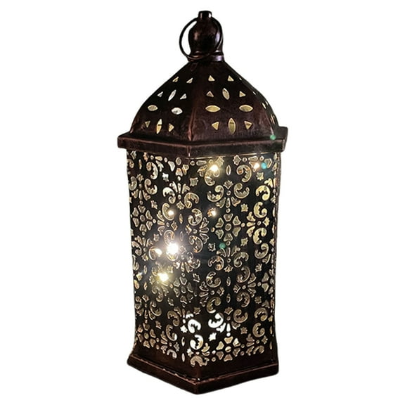 lanema Decorative Iron Lanterns Hollowed Out LED Light Hanging Lamp for Festives Decors