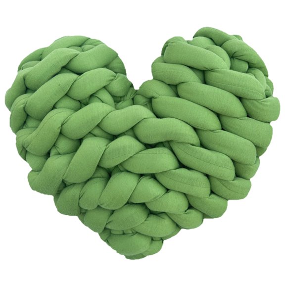 lanema Delicate Braided Heart Pattern Hand Woven Pillow Soft Polyester for Bed Sofa