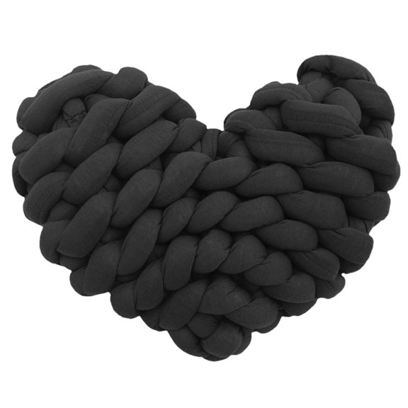 lanema Delicate Braided Heart Pattern Hand Woven Pillow Soft Polyester for Bed Sofa