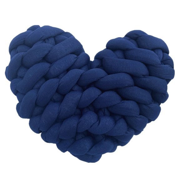 lanema Delicate Braided Heart Pattern Hand Woven Pillow Soft Polyester for Bed Sofa