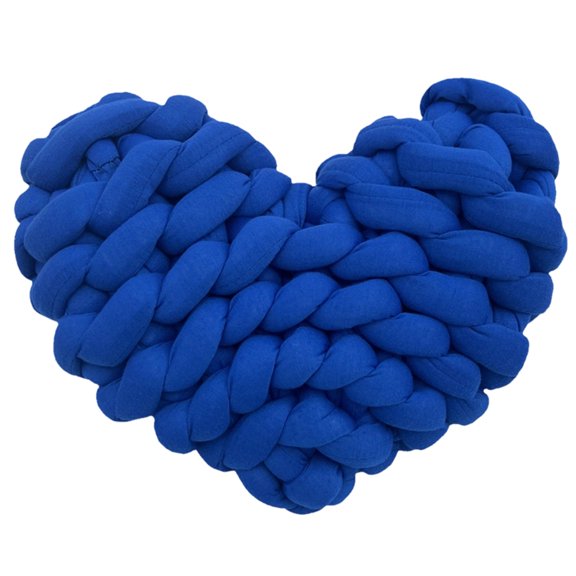 lanema Delicate Braided Heart Pattern Hand Woven Pillow Soft Polyester for Bed Sofa