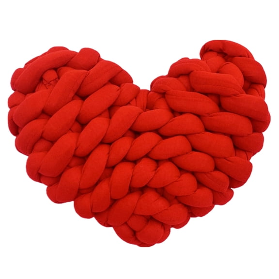 lanema Delicate Braided Heart Pattern Hand Woven Pillow Soft Polyester for Bed Sofa
