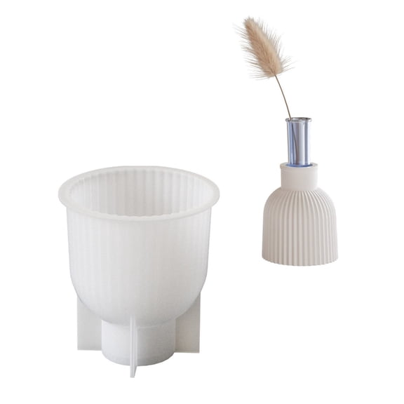 lanema Delicate Ripple Vase Silicone Mold Home and Office Decors Plant Vase Hydroponics