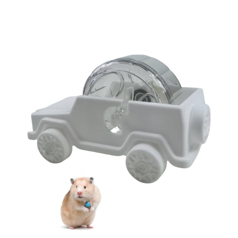 lanema Dense Vehicle Pet Fitness Toy Noiseless Wheel for Cage and Small Gentle Texture Pet Activity Wheel Polystyrene Building for Tiny Pet Exercise