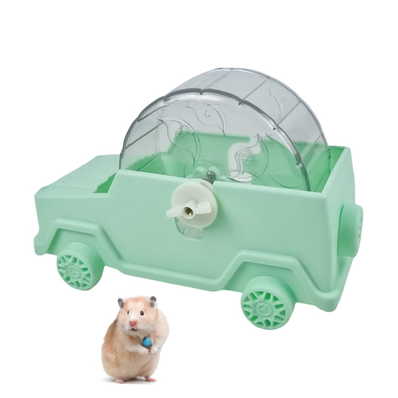 lanema Dense Vehicle Pet Fitness Toy Noiseless Wheel for Cage and Small Gentle Texture Pet Activity Wheel Polystyrene Building for Tiny Pet Exercise