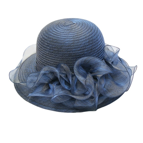 lanema Derby Hat Church Fascinator Church Hat Organza Tea Party Hat Wide Brim SunHat