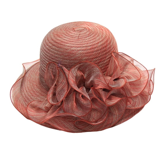 lanema Derby Hat Church Fascinator Church Hat Organza Tea Party Hat Wide Brim SunHat
