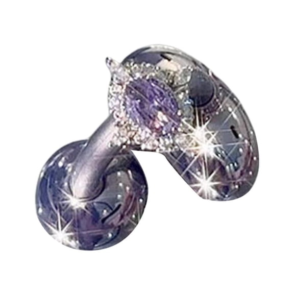 lanema Detachable Rhinestones Earphone Accessories Rotating Purplee Gems Design Open Clip Charms
