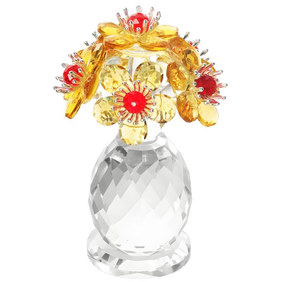 lanema Detailed Handmade Crystal Daisies 6 Blooms Collection Wonderful Decorative Objects for Current Houses