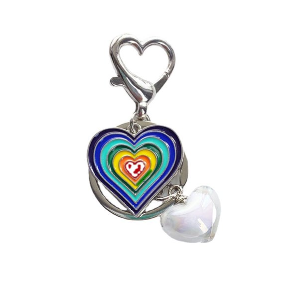 lanema Diamonds Crossed Penetration Love Keychain Small Fresh Heart Buckle Keyholder