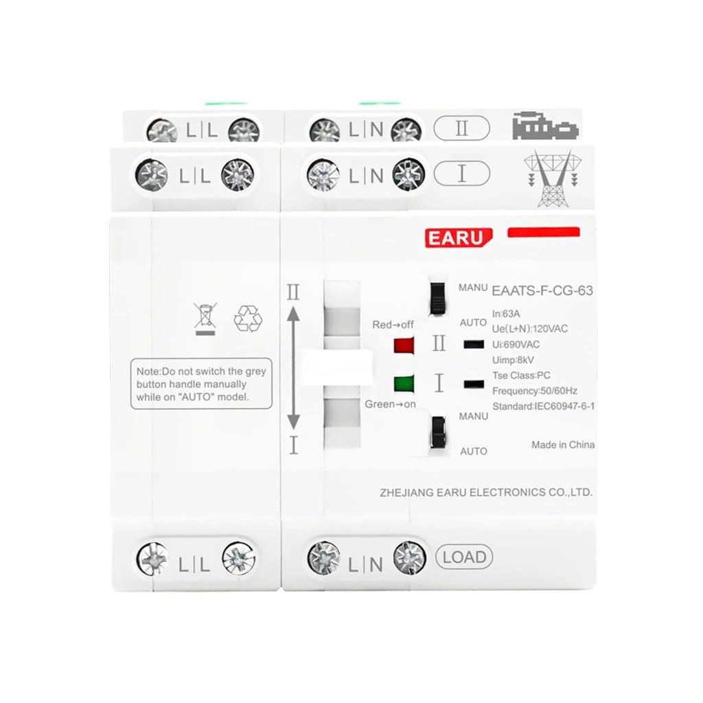 lanema Din Rail Mounted Power Transfer Switches 4P 110V/220V Electrical Selector Switches