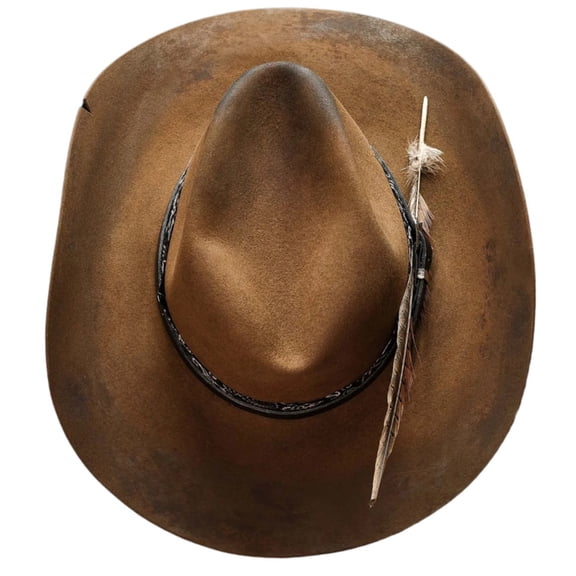 lanema Distress Wool Hat for Masquerades Party Gentleman Dress Up Hat with Belt Adult Carnivals Party Cool Fedoras Hat Photo Hat